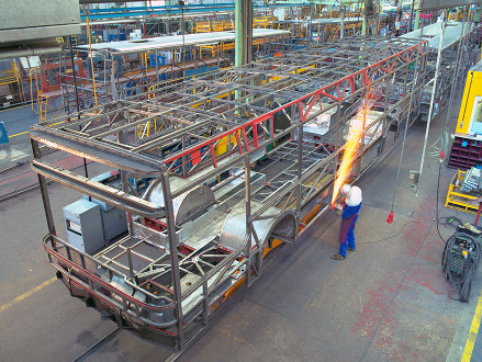 曼恩公交車在前B&uuml;ssing工廠的生產(chǎn)情況